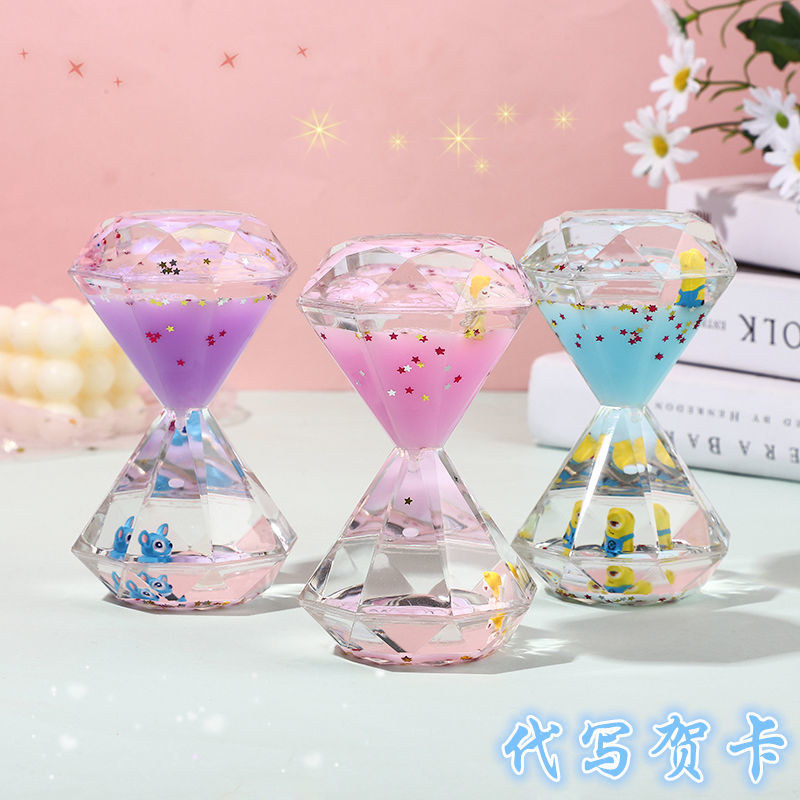 creative crystal color liquid hourglass timer desk desk ornaments children girlfriend girlfriends gifts for classmates