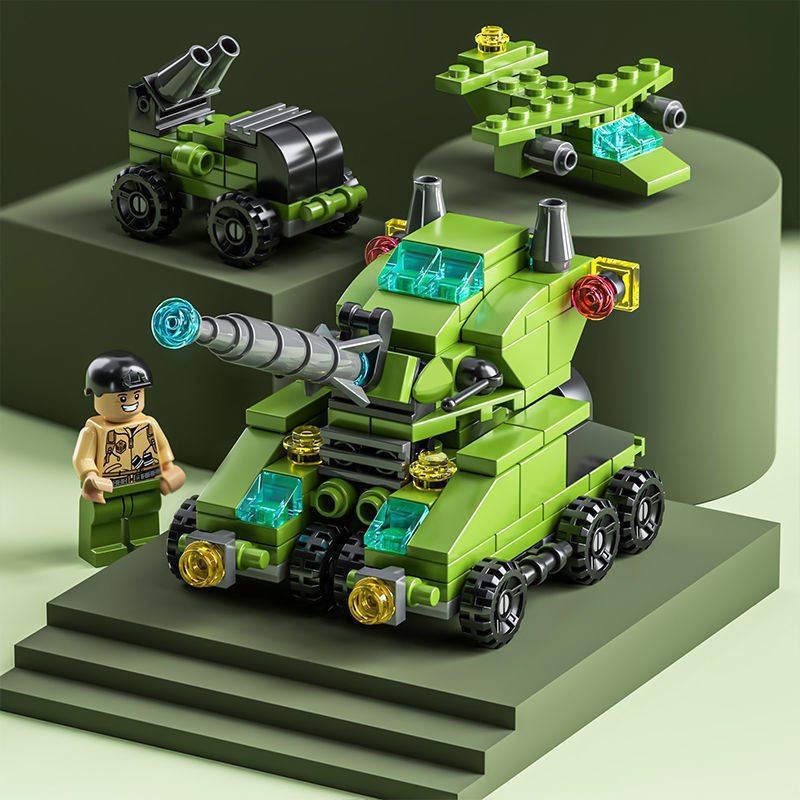 compatible with lego military police series small particles building blocks toy puzzle boys children city tank