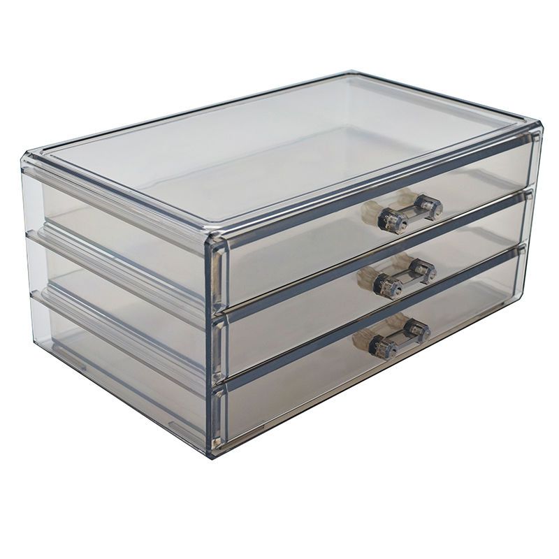 Desktop Dustproof Drawer Large-Capacity Cosmetics Storage Box Transparent Cosmetic Case Makeup Care Makeup Storage Box