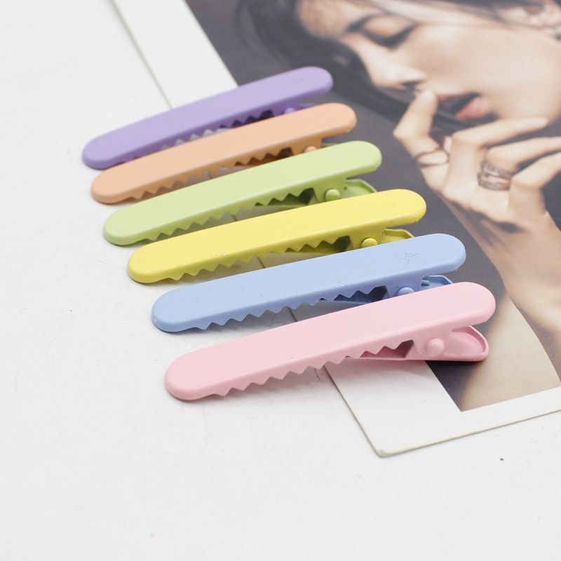 Frosted Macaron Color Rubber Paint Duckbill Clip Word Clip Cropped Hair Clip Side Clip Diy Hair Clips Hair Accessories Materials Accessories