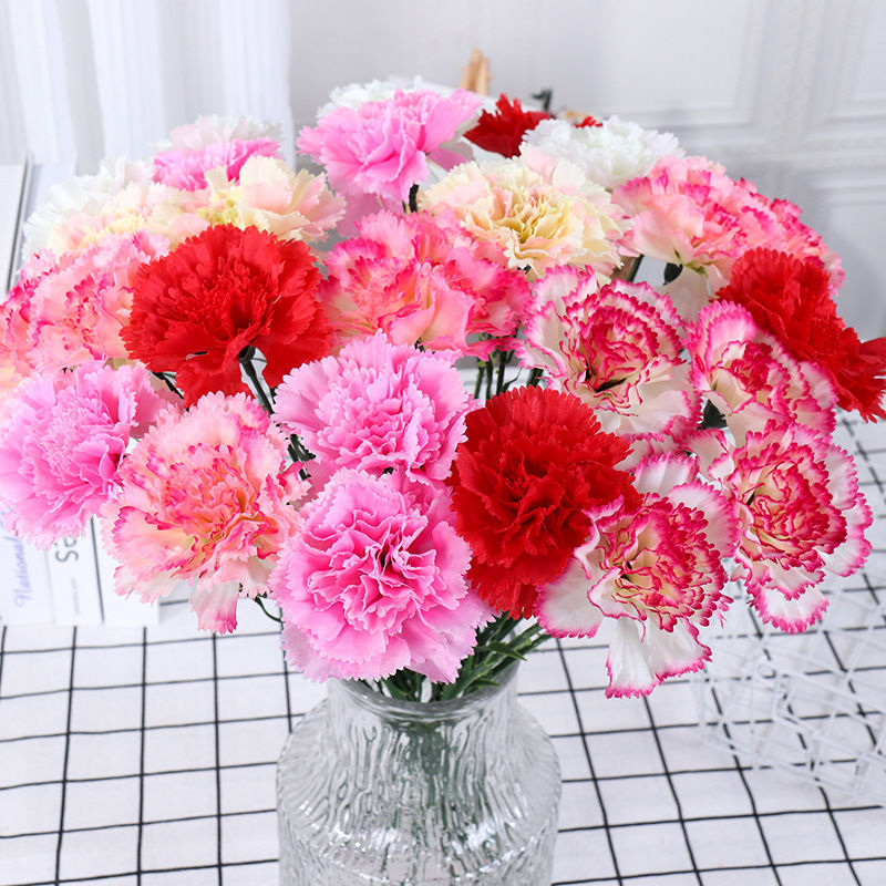 carnation artificial flower mother‘s day gift teacher‘s day living room decoration fake/artificial flower ornamental flower bouquet flowers