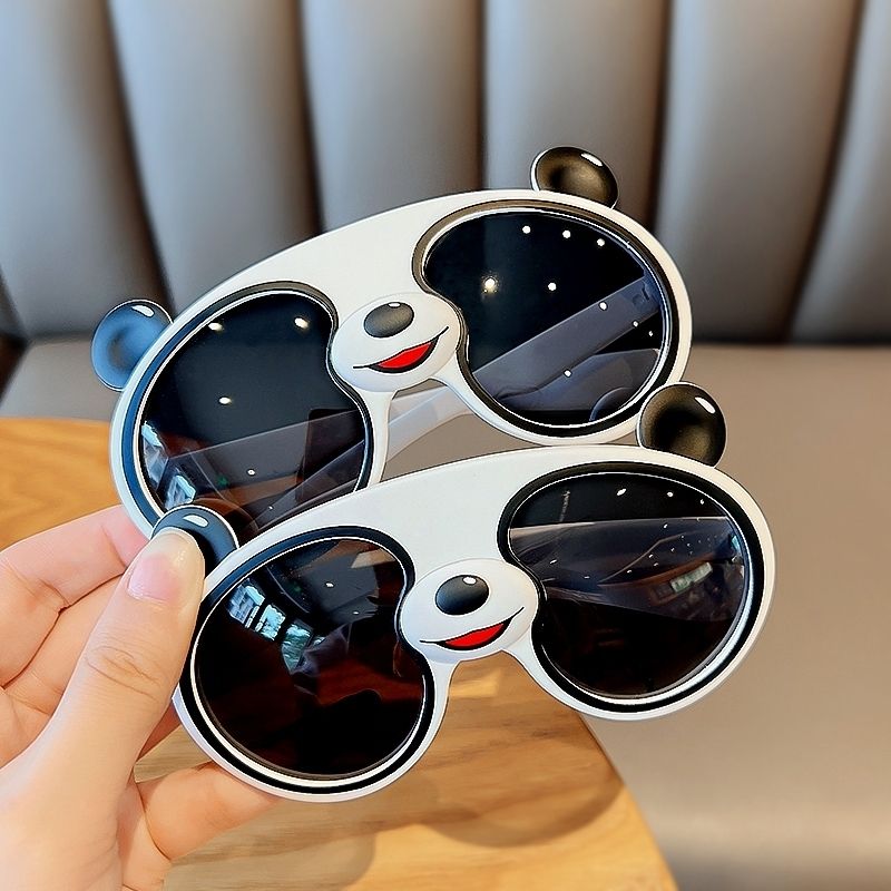 kids sunglasses boys and girls polarized sunglasses uv protection cute panda silicone glasses baby sunglasses