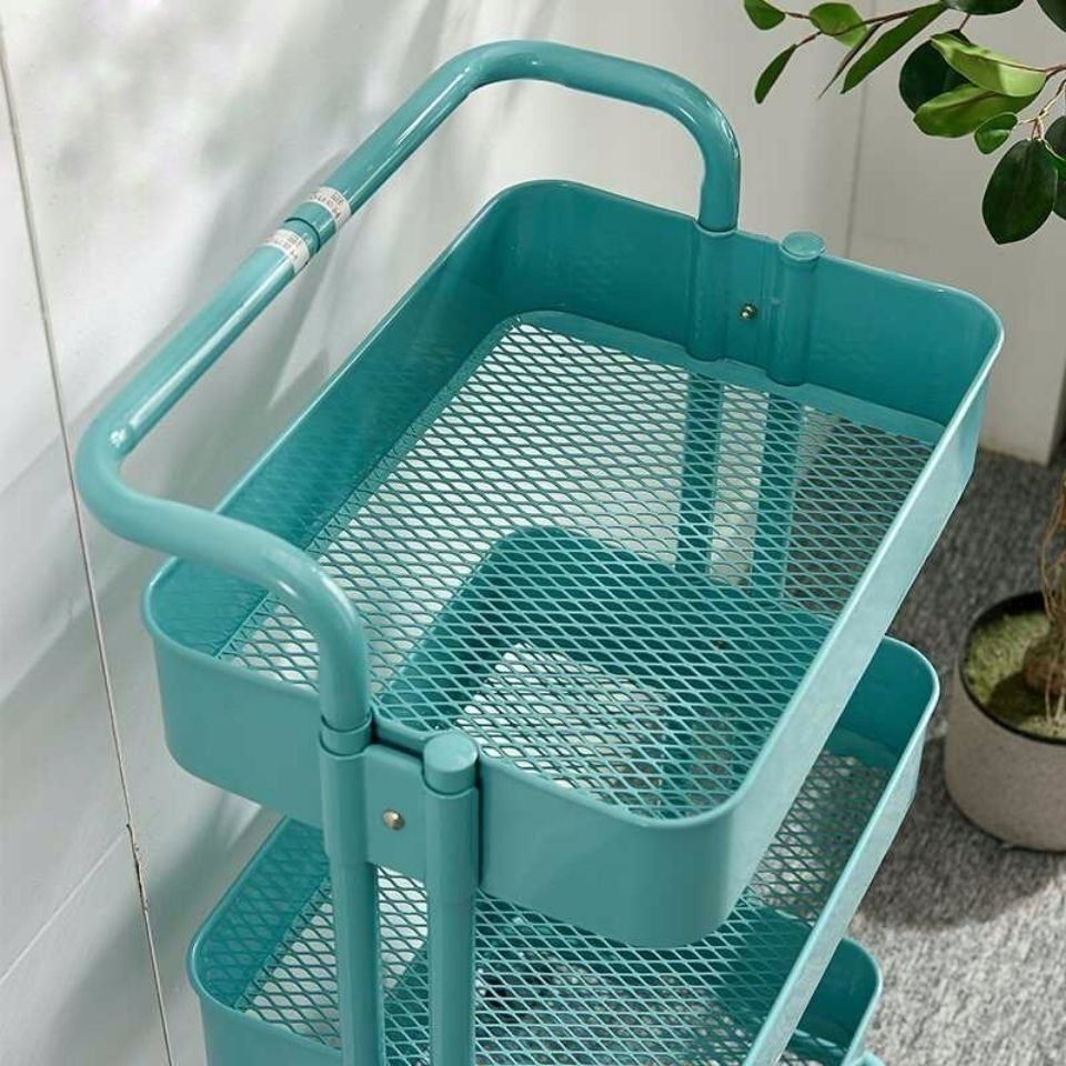 kitchen storage rack household storage floor movable multi-layer trolley multi-functional household vegetable basket