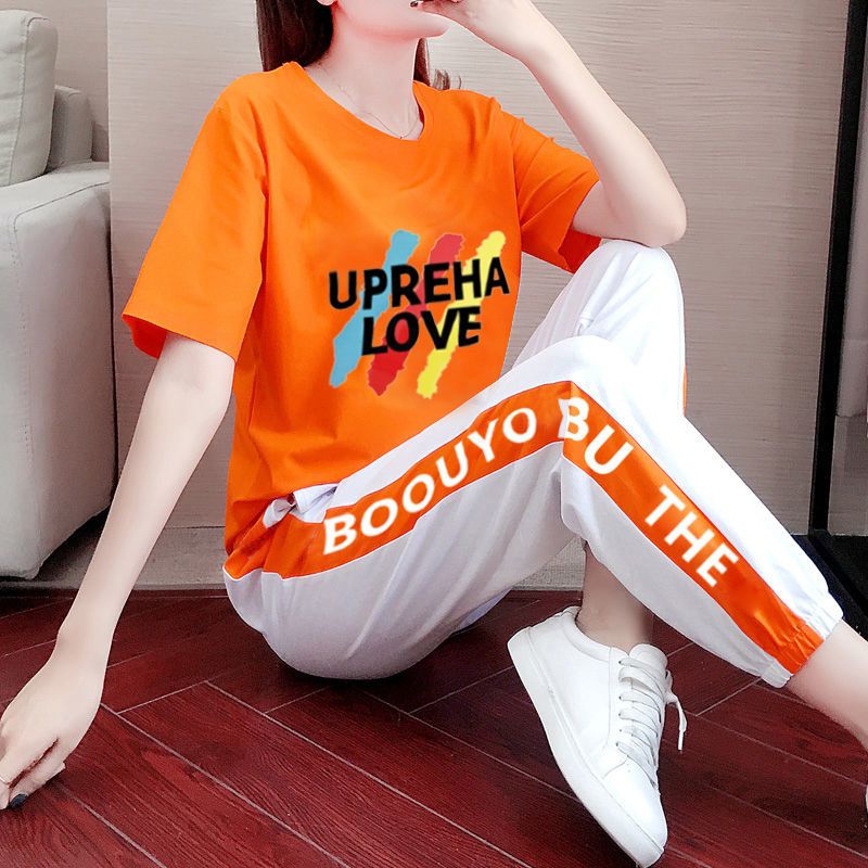 single piece/suit 2024 summer new plus size korean style loose casual fashion short sleeve pants women‘s suit suit