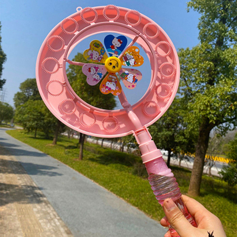 Douyin Online Influencer Popular Bubble Windmill with Holes Bubble Wand Children's Handheld Men's and Women's Bubble Wand Bubble Machine Girl's Heart