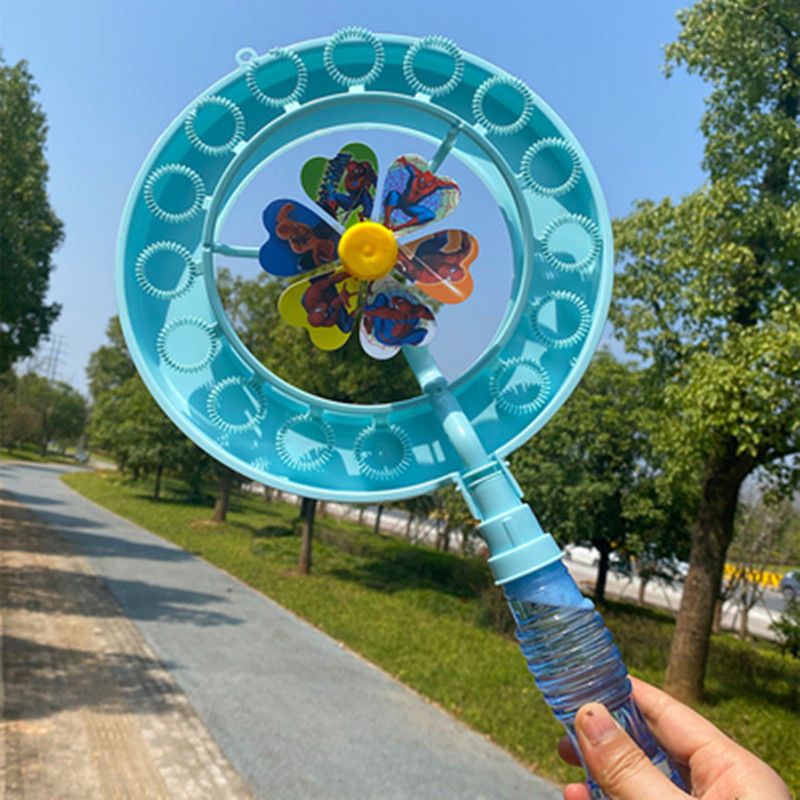 Douyin Online Influencer Popular Bubble Windmill with Holes Bubble Wand Children's Handheld Men's and Women's Bubble Wand Bubble Machine Girl's Heart