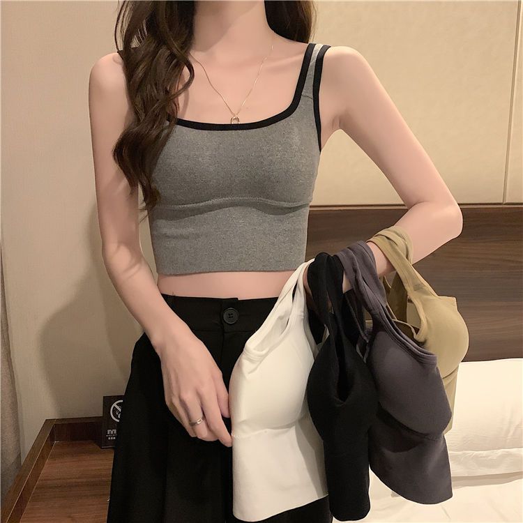 2024 new bottoming hot girl camisole women‘s chest pad summer inner wear beauty back underwear women‘s tube top thin fashion