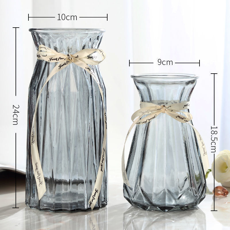 creative vase glass transparent aquatic living room decoration flowers vase nordic ins simple lucky bamboo dried flowers