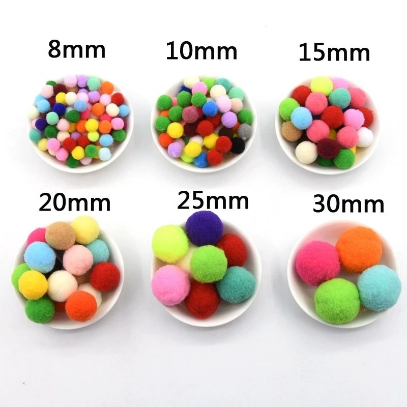 Fur Ball Diy Pompons Decorative Color Small Crochet Cotton Hairy Ball Handmade Diy Ornament Material Making High Bullet Ball