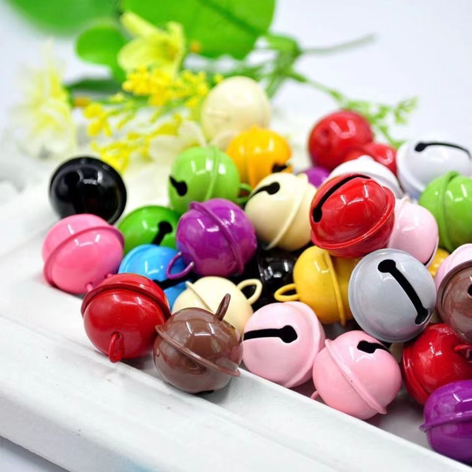 2.1lm colorful paint bell round bell diy keychain pendant handmade ornament pet bell accessories