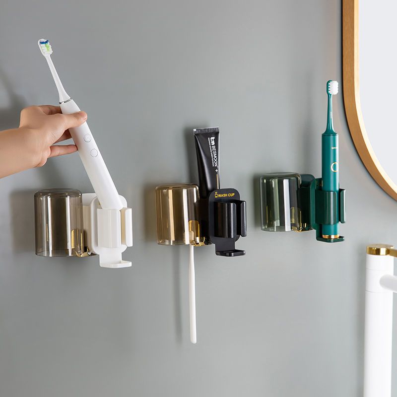Toothbrush Rack Punch-Free Gargle Cup Teeth Brushing Cup Cup Sub-Bathroom Wall-Mounted Toothbrush Cup Cup High-End Suit