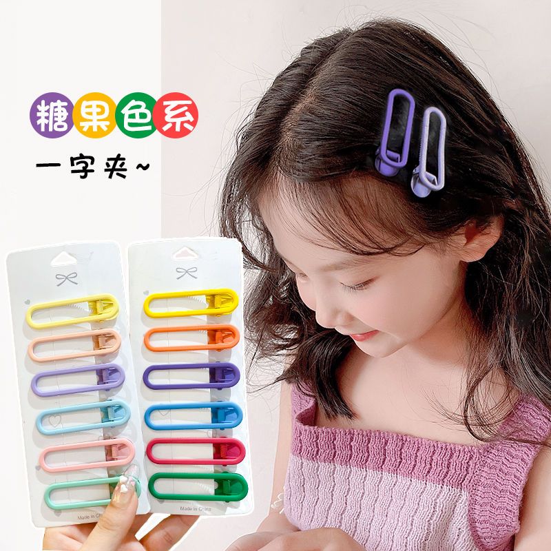 seamless barrettes color hairpin clip female bangs side broken hair children duckbill clip back head clip head accessories