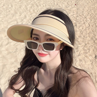 遮阳防晒帽子女空顶夏天大帽檐遮脸太阳帽防紫外线可调节骑行户外