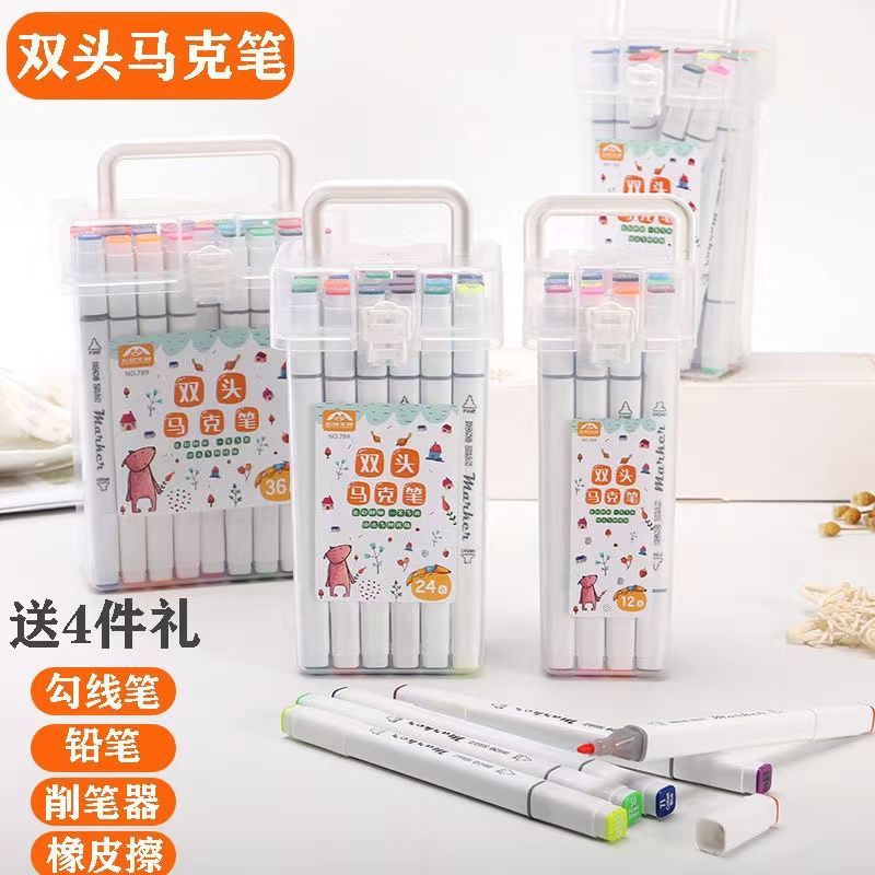 36 colors water-based double-headed mark boxed children crayon primary school students drawing crayons crayon suit 24 colors 36 colors washable