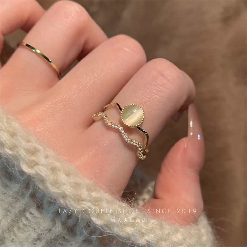 Gentle Elegant ~ French Retro Ring Women's High-Grade Opal Pink Lovely Ring 2022 New Fashion