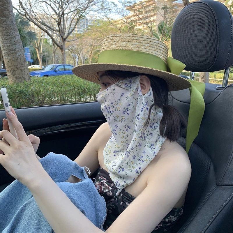 Face Care Sun Protection Mask Neck Protection Thin UV Protection Veil Female Ice Silk Breathable Outdoor Sun Mask Summer Spring