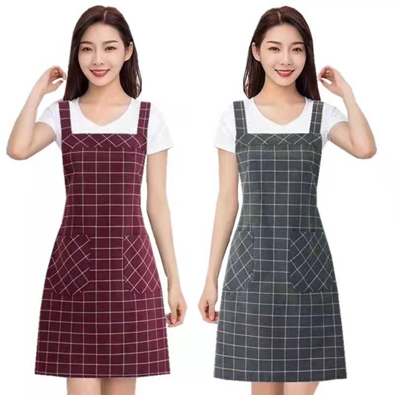 Apron Set Overclothes Shoulder Strap Adult Male and Female Cute Korean Style Home Supermarket Store Restaurant Ding Room Kitchen