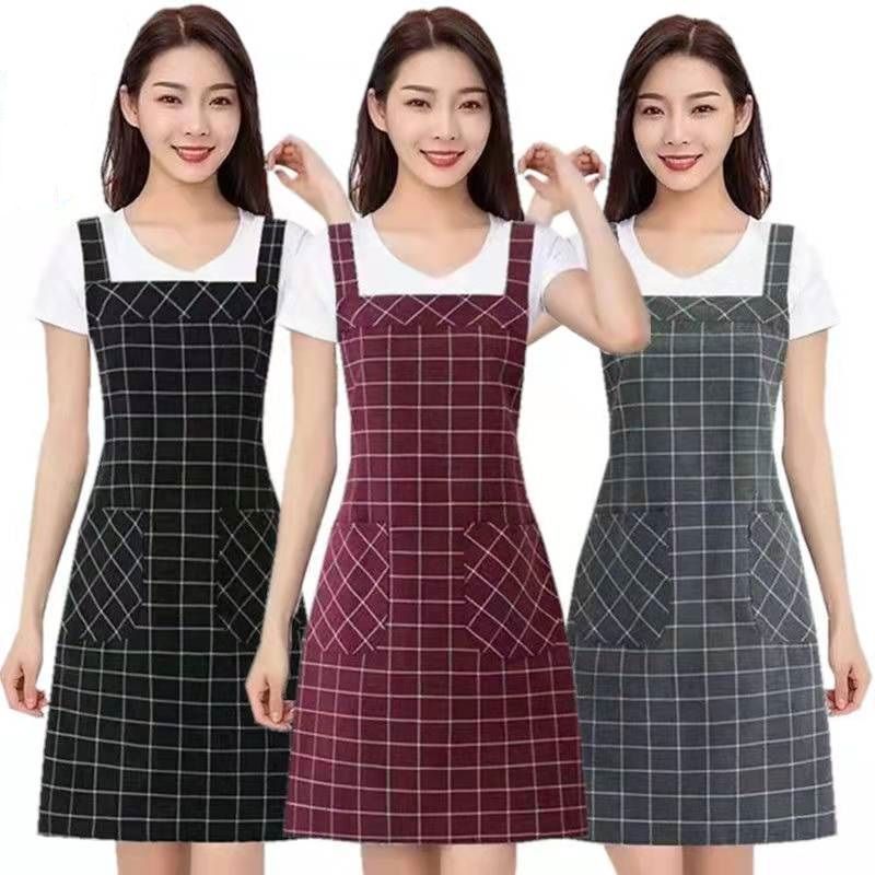 Apron Set Overclothes Shoulder Strap Adult Male and Female Cute Korean Style Home Supermarket Store Restaurant Ding Room Kitchen