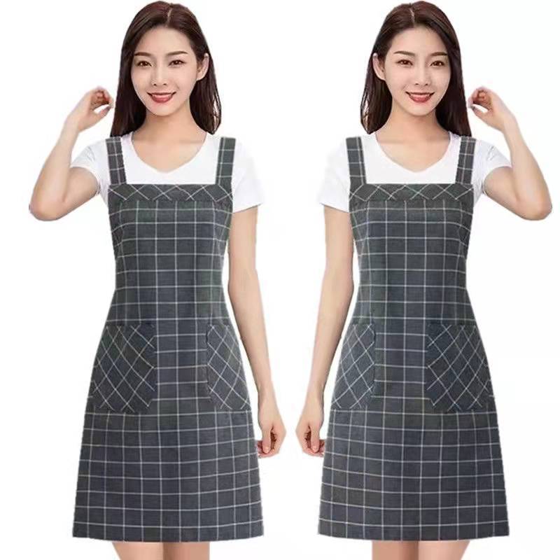 Apron Set Overclothes Shoulder Strap Adult Male and Female Cute Korean Style Home Supermarket Store Restaurant Ding Room Kitchen