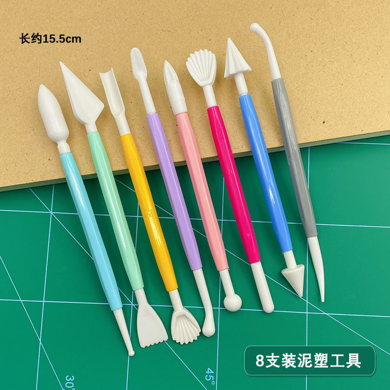 Ultra-Light Clay Tools 8-Piece Set Clay Plastic Eight-Piece Set Tools Polymer Clay Mold Colored Clay Diy Accessories Free Shipping