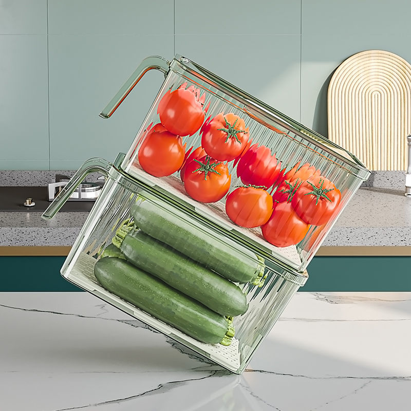 Yibei Refrigerator Storage Box Food Grade Transparent Kitchen Finishing Food Vegetable Crisper Refrigerator Fruit Storage Box