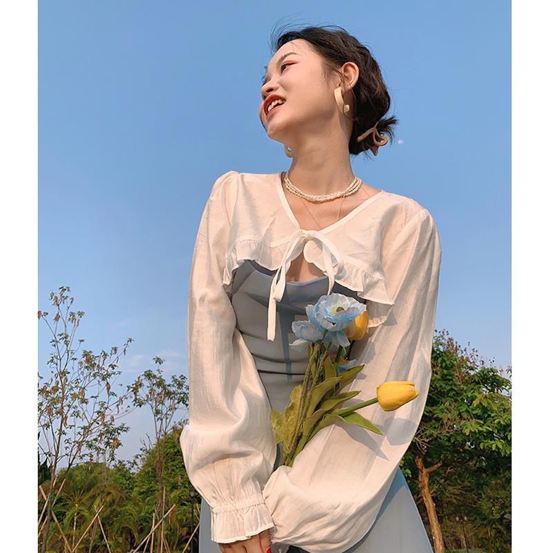 Super Fairy Sun Protection Cardigan Women's 2022 Summer Top Breathable Thin Coat Short with Skirt Outerwear Shawl Blouse