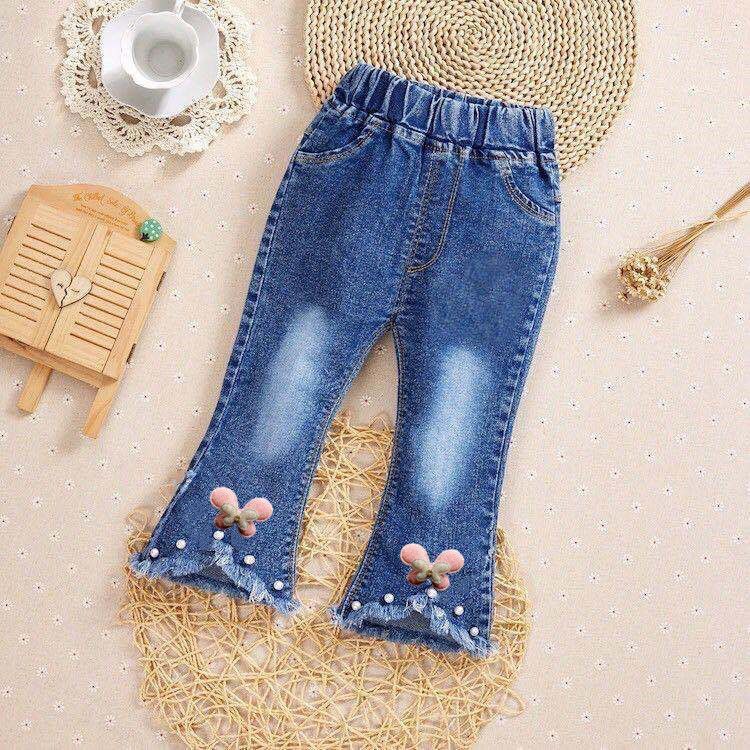 Children's Pants Spring and Autumn Girls' Jeans Children's Trousers Fashion Fred Pants Children Denim Autumn Trousers