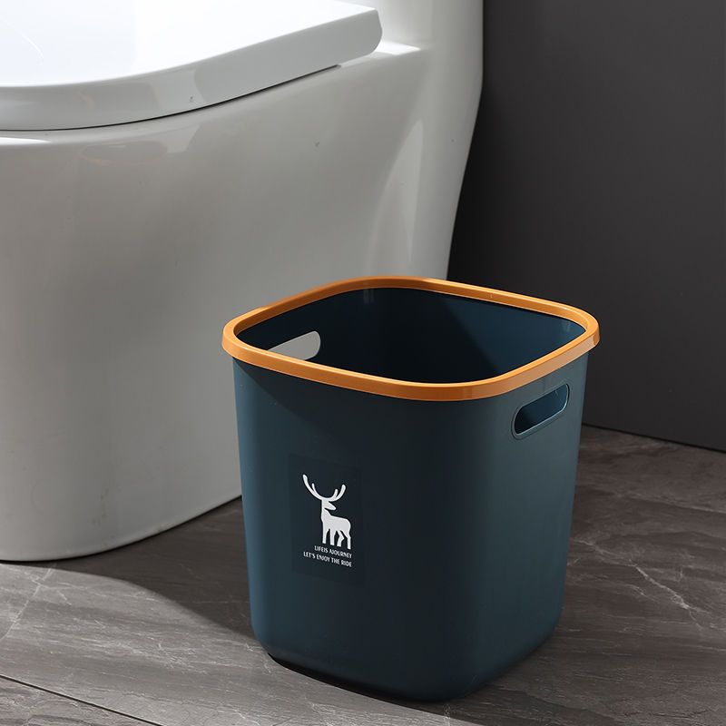 Living Room Square Trash Can Non-Lid Household Kitchen Dormitory Bathroom Light Luxury Trash Can Large Size Office Wastebasket