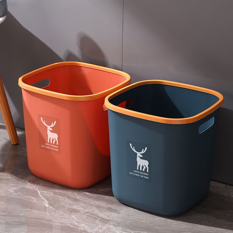 Living Room Square Trash Can Non-Lid Household Kitchen Dormitory Bathroom Light Luxury Trash Can Large Size Office Wastebasket