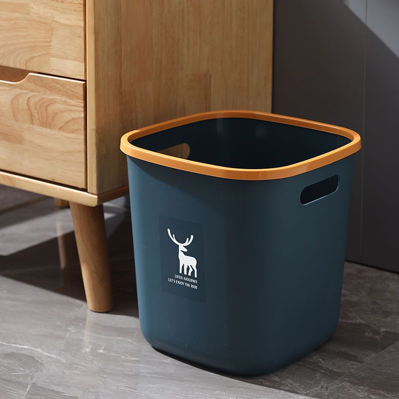 Living Room Square Trash Can Non-Lid Household Kitchen Dormitory Bathroom Light Luxury Trash Can Large Size Office Wastebasket