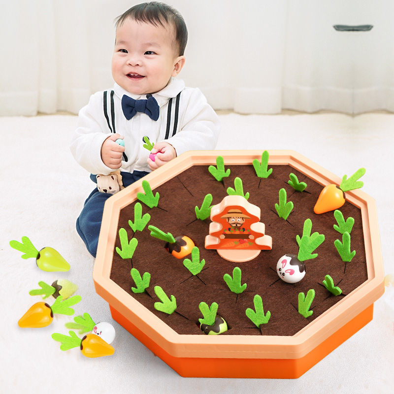 Montessori Children Early Childhood Education Pulling Radishes Toys 1-2 Years Old Baby and Infant Montessori Fine Motor Training