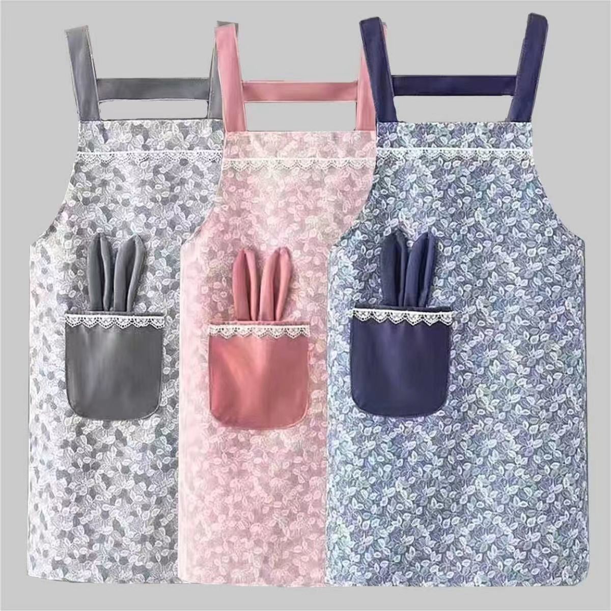 New Pure Cotton Apron Men's and Women's Work Kitchen Household Ultra-Thin Breathable Oil-Proof Anti-Fouling Work Clothes Stain-Resistant Disposable