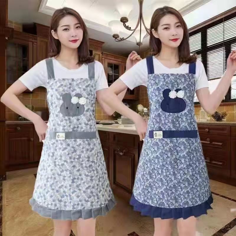 New Pure Cotton Apron Men's and Women's Work Kitchen Household Ultra-Thin Breathable Oil-Proof Anti-Fouling Work Clothes Stain-Resistant Disposable