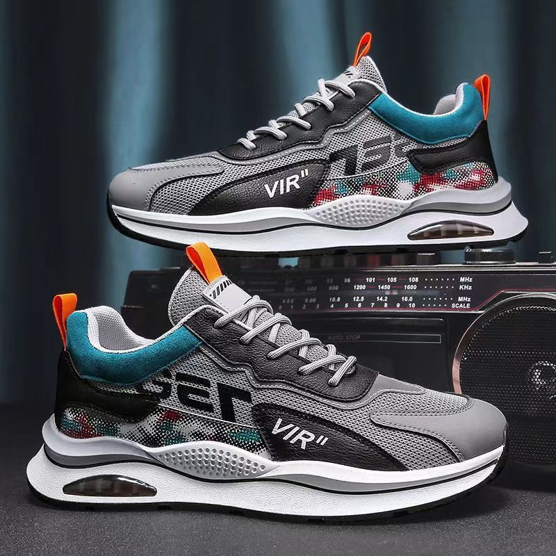 spring new men‘s shoes breathable versatile soft bottom running shoes mesh stylish and lightweight sports casual shoes