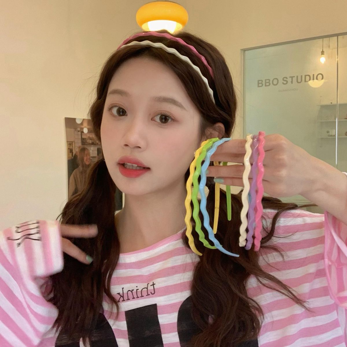 candy color wave headband sweet all-matching headband ins internet hot girlish hairpin hair ornaments outing headwear new