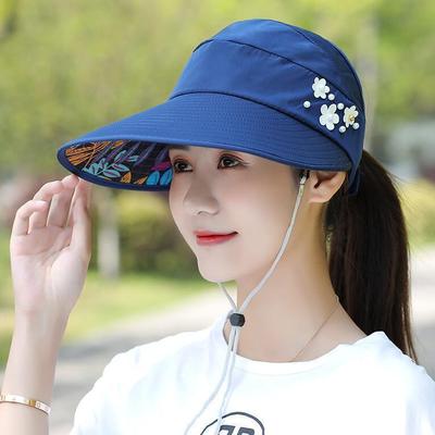 帽子女夏天韩版夏季防晒太阳帽厂家批发大沿防紫外线遮阳帽空顶帽