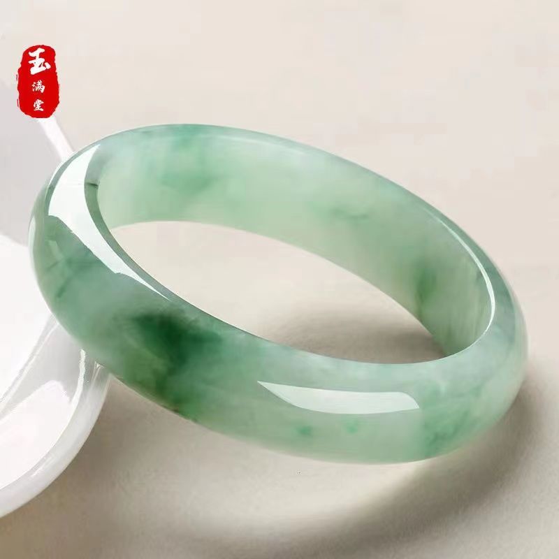 Natural Jade Bracelet Women's Emerald Wangfu Jade Bracelets Genuine a Goods Ice Jade Bracelet Jade Bracelet