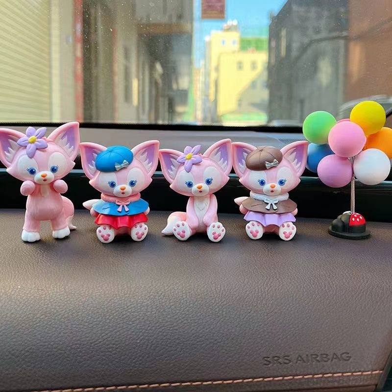 Ling Na Bei Er Doll Good-looking Pink Fox Girl Decoration Disney Cute Doll Model Car Decoration