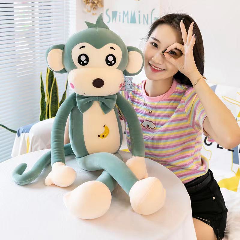 monkey plush toy bed sleeping cute doll children‘s ragdoll comforter toys pillow birthday gift