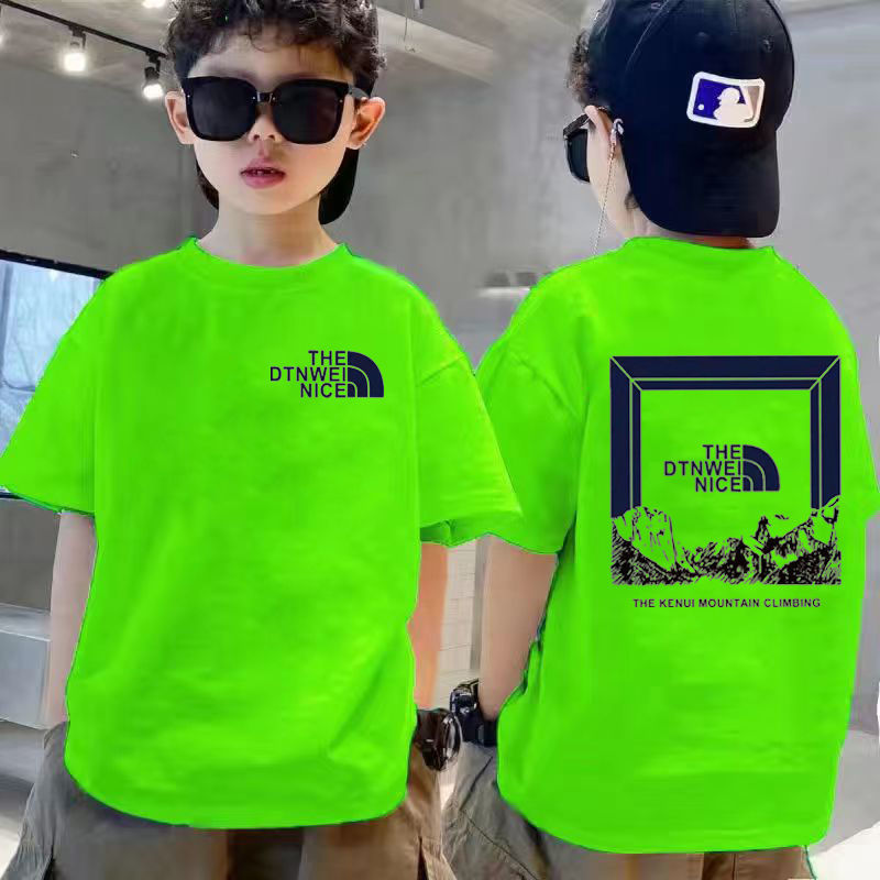 Pure Cotton Boy's Short-Sleeved T-shirt 2022 New Handsome Children Boys' Summer Clothes Middle and Big Children Trendy Bottoming Shirt Top