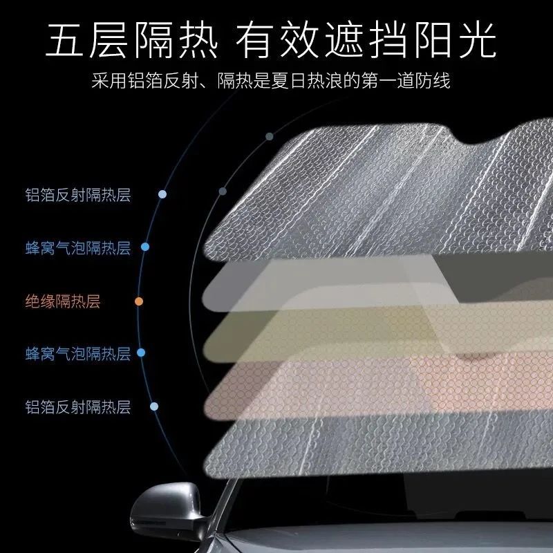 Auto Abat Vent Sun Protection Heat Insulated Sunshade Sun Visor Front Windshield Automatic Retractable Wind Glass Cover Shading Vehicle Window Curtain