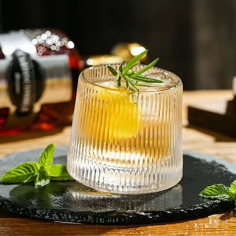 Glass Thickened Whiskey Glass Rotating Tumbler Crystal Cup Gyro Rotating Wine Glass Household Juice Cup