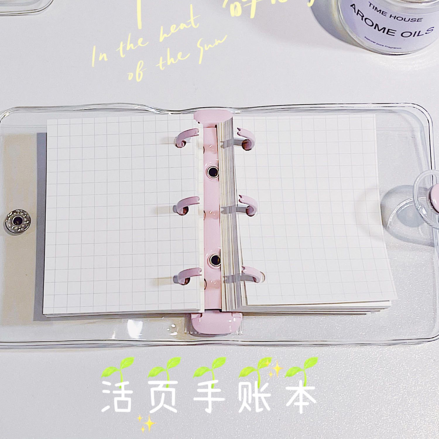 DIY Mini Journal Book Korean Ins Style Loose-Leaf Pockets Notebook Three-Hole Portable Portable Notebook Cute Girl Heart