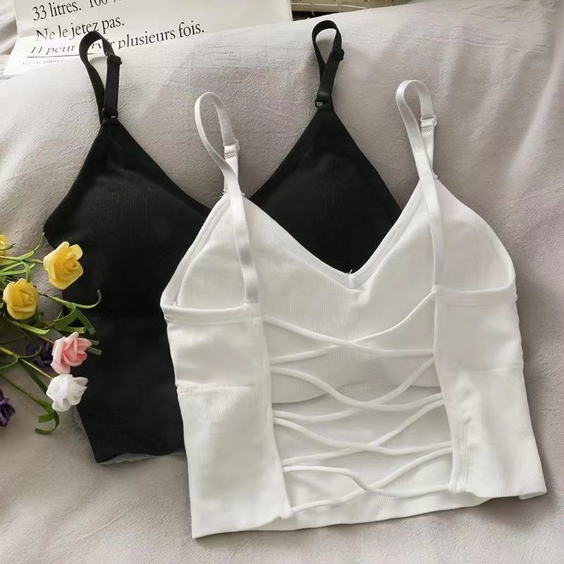 camisole bottoming vest tube top padded bottoming shirt all-match outer wear sexy hot girl solid color inner wear camisole