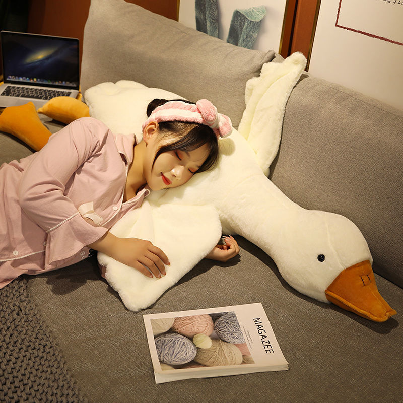 Cute Big White Geese Pillow Plush Toy Sleep Hug Doll Big Doll Girl Bed Sleeping Doll Birthday Gift