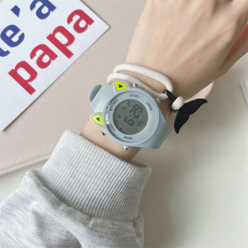 Cute Cat Ears Children's Watch Ins Good-looking Unicorn Junior High School and Elementary School Students Multi-Function Sports Electronic Watch