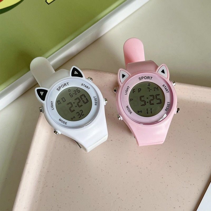 Cute Cat Ears Children's Watch Ins Good-looking Unicorn Junior High School and Elementary School Students Multi-Function Sports Electronic Watch