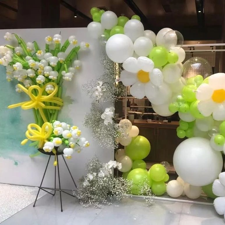 Dark Green Fruit Green White Dark Green Balloon Mori Theme Birthday Kindergarten Graduation Ceremony Decoration