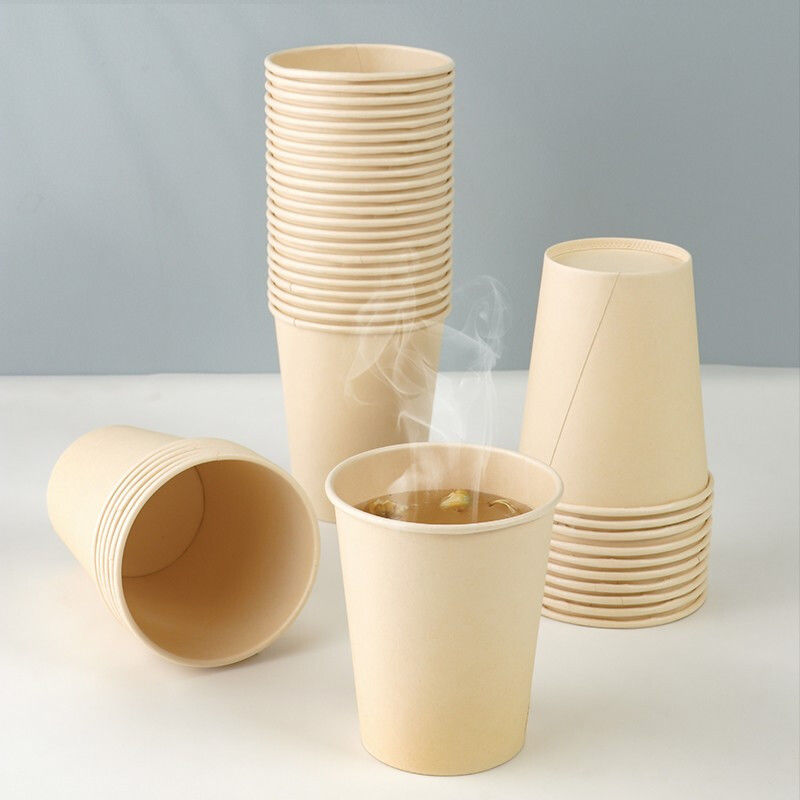 Clearance Paper Cup Disposable Cup Natural Color Food Grade Household High Temperature Resistant Cheap Paper Cup Office Thick