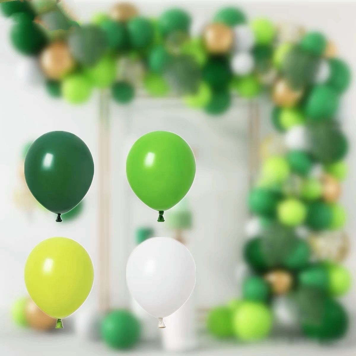 Dark Green Fruit Green White Dark Green Balloon Mori Theme Birthday Kindergarten Graduation Ceremony Decoration